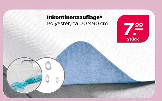 Inkontinenzauflage* Polyester, ca. 70 x 90 cm