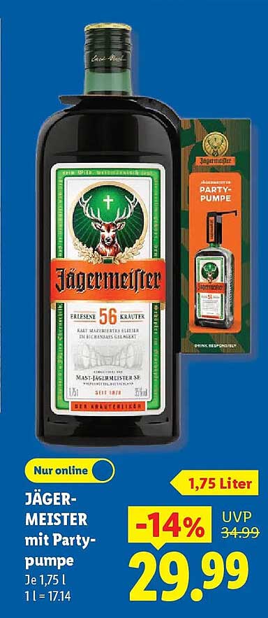 JÄGERMEISTER mit Partypumpe