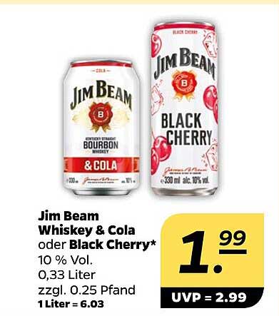 Jim Beam Whiskey & Cola oder Black Cherry*