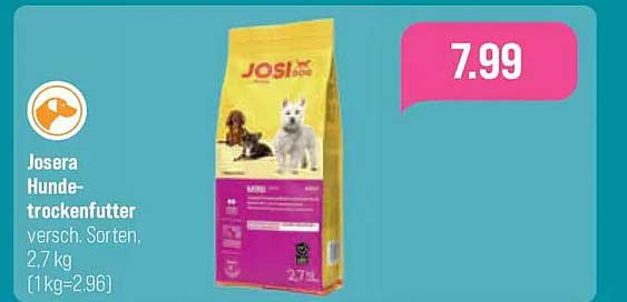 Josera Hunde-trockenfutter versch. Sorten, 2,7 kg (1 kg=2.96)