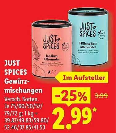 JUST SPICES Gewürzmischungen
