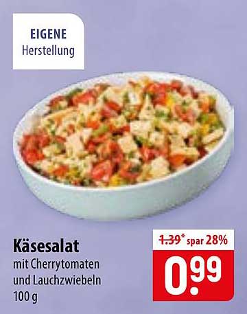 Käsesalat mit Cherrytomaten und Lauchzwiebeln 100 g