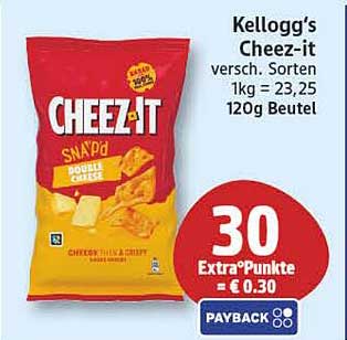 Kellogg's Cheez-it versc. Sorten 1kg = 32,25 120g Beutel