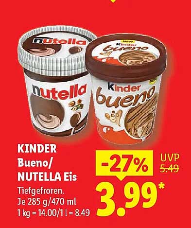 KINDER Bueno/ NUTELLA Eis
