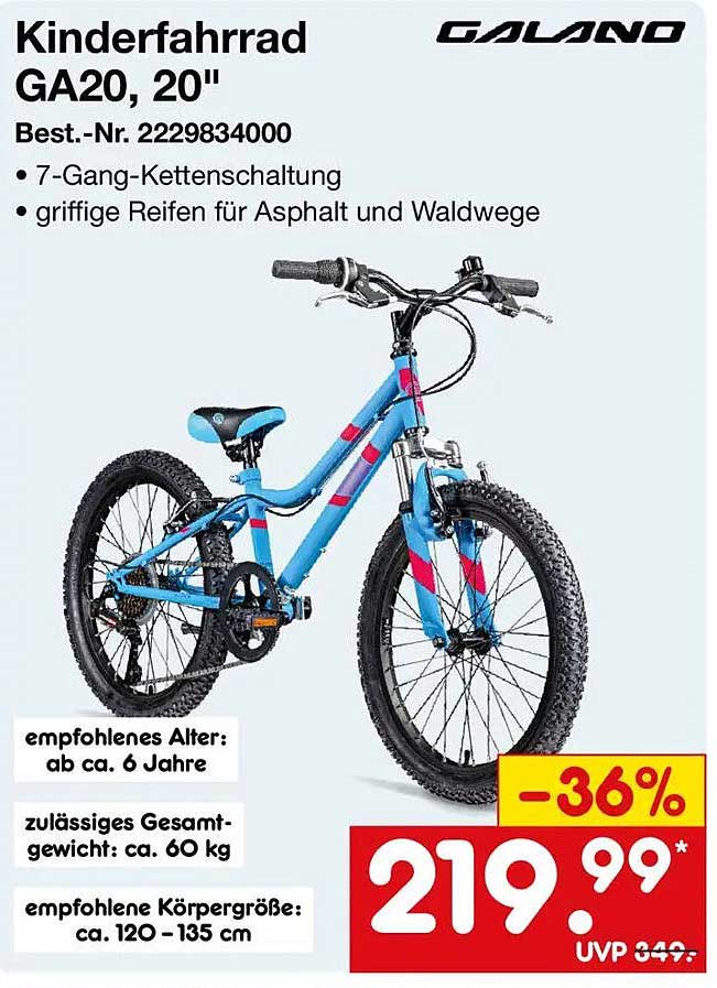Kinderfahrrad GA20, 20"
