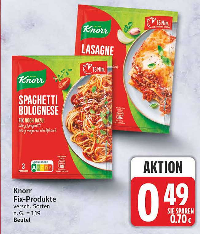 Knorr Fix-Produkte versch. Sorten n.G. = 1,19 Beutel