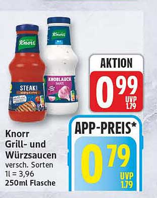Knorr Grill- und Würzsaucen versch. Sorten 1l = 3,96 250ml Flasche