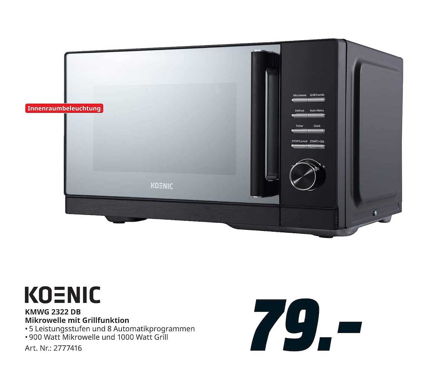 KOENIC KMWG 2322 DB Mikrowelle mit Grillfunktion