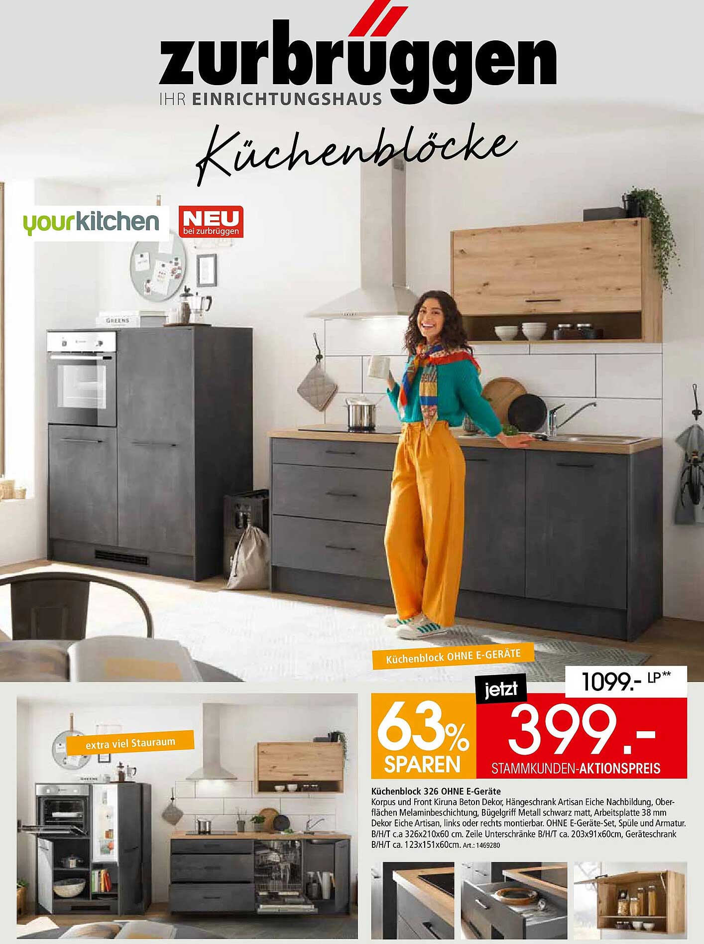Küchenblock 326 OHNE E-Geräte