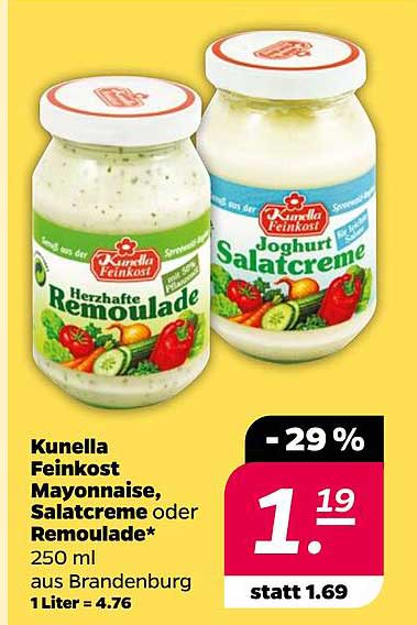 Kunella Feinkost Mayonnaise, Salatcreme oder Remoulade* 250 ml aus Brandenburg