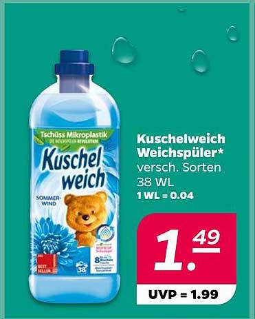 Kuschelweich Weichspüler versch. Sorten 38 WL 1 WL = 0.04