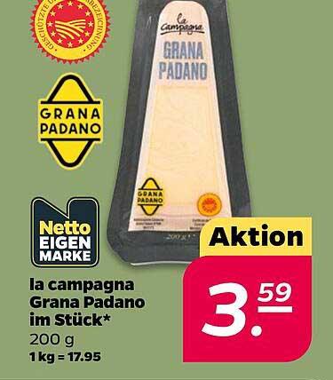 la campagna Grana Padano im Stück*
