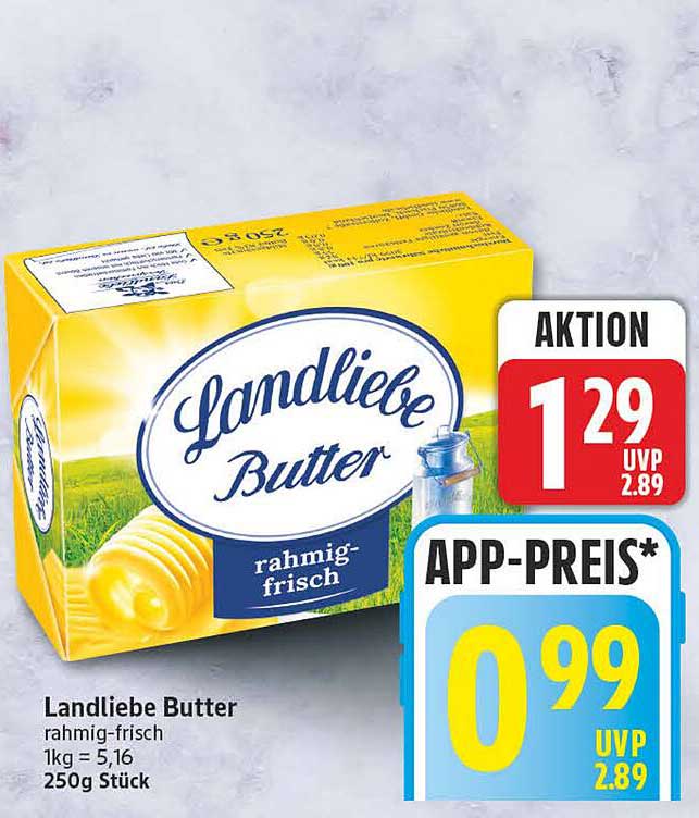 Landliebe Butter rahmig-frisch 250g Stück