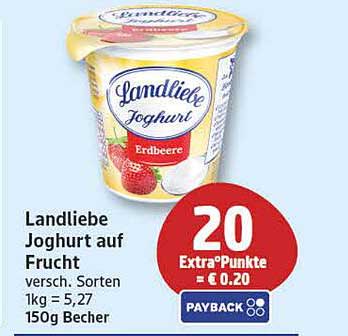 Landliebe Joghurt auf Frucht versch. Sorten 1kg = 5,27 150g Becher