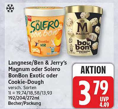 Langnese/Ben & Jerry's Magnum oder Solero BonBon Exotic oder Cookie-Dough