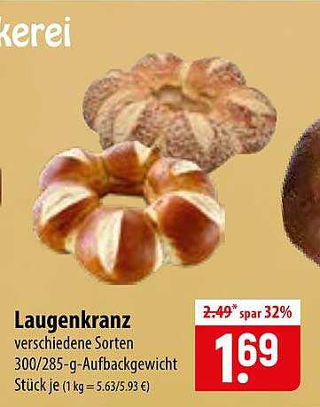 Laugenkranz verschiedene Sorten 300/285-g-Aufbackgewicht Stück