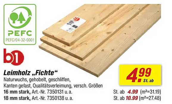 Leimholz „Fichte“
