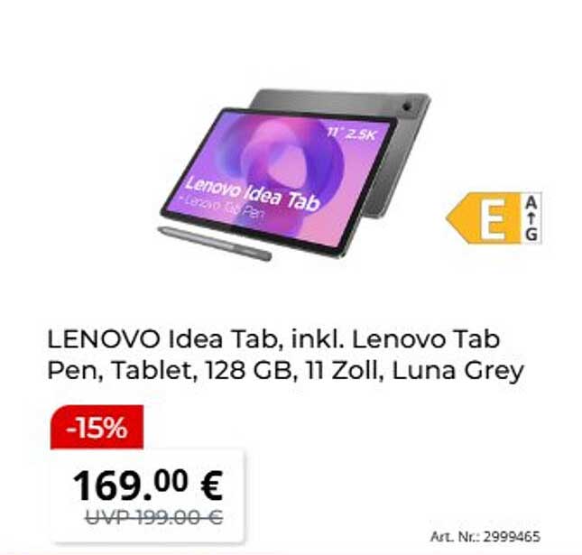 LENOVO Idea Tab, inkl. Lenovo Tab Pen, Tablet, 128 GB, 11 Zoll, Luna Grey