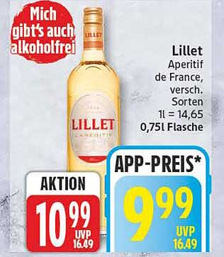 Lillet Aperitif de France, versch. Sorten 0,75l Flasche