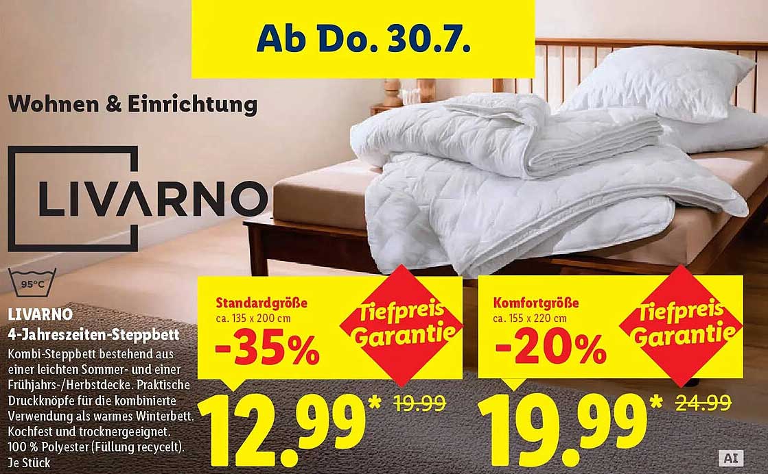 LIVARNO 4-Jahreszeiten-Steppbett