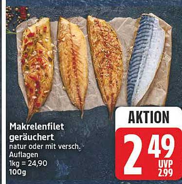 Makrelenfilet geräuchert natur oder mit versch. Auflagen