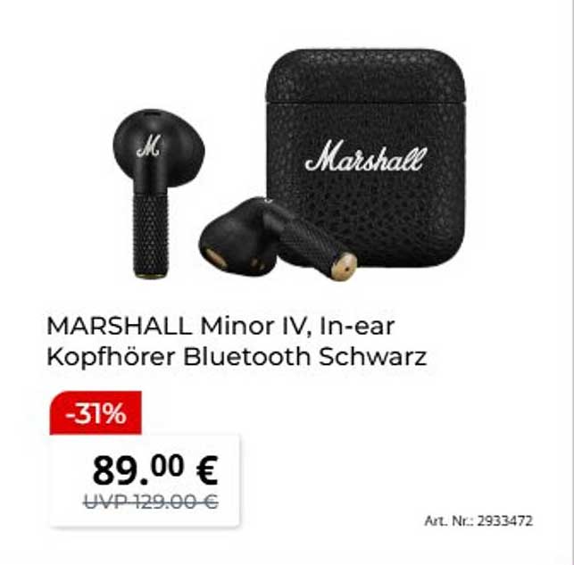 MARSHALL Minor IV, In-ear Kopfhörer Bluetooth Schwarz