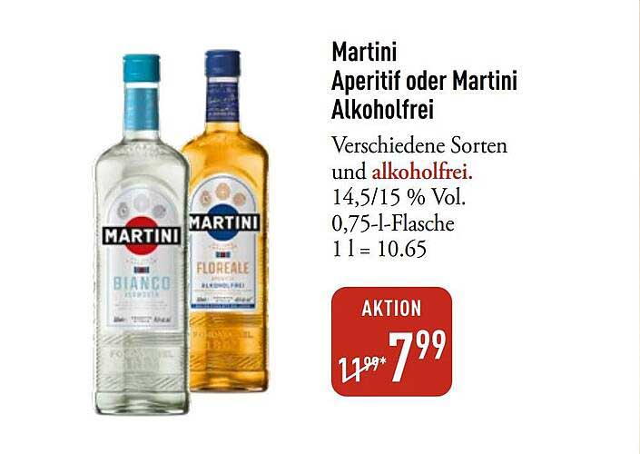 Martini Aperitif oder Martini Alkoholfrei