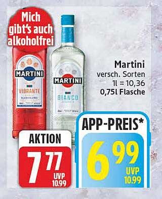 Martini versch. Sorten 0,75l Flasche