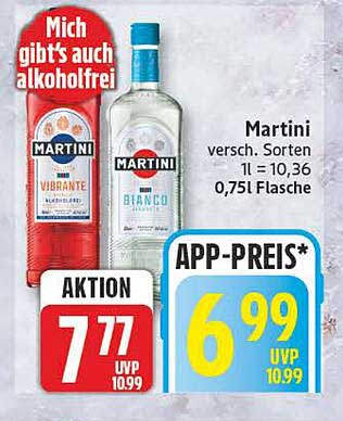 Martini versch. Sorten 1 l = 10,36 0,75 l Flasche