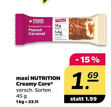 maxi NUTRITION Creamy Core* versch. Sorten 45 g 1 kg = 33.11