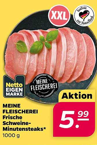 MEINE FLEISCHEREI Frische Schweine-Minutensteaks* 1000 g