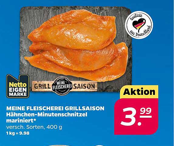 MEINE FLEISCHEREI GRILLSAISON Hähnchen-Minutenschnitzel mariniert*