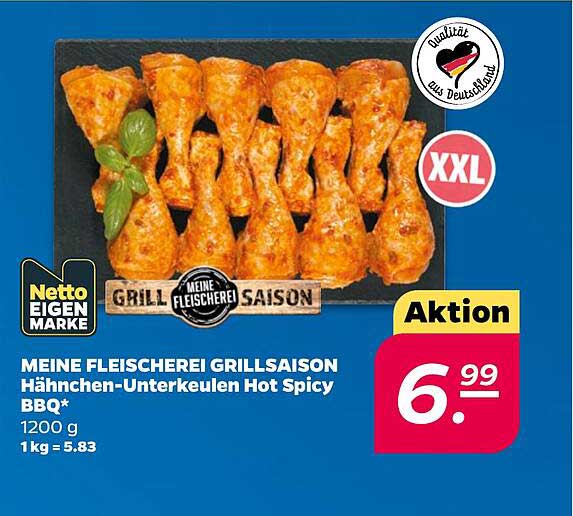MEINE FLEISCHEREI GRILLSAISON Hähnchen-Unterkeulen Hot Spicy BBQ*