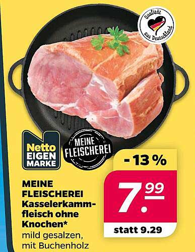 MEINE FLEISCHEREI Kasserlammfleisch ohne Knochen* mild gesalzen, mit Buchenholz