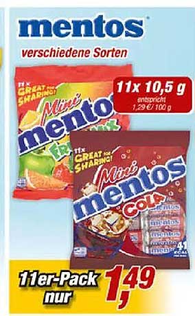 mentos verschiedene Sorten