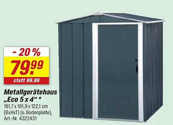 Metallgerätehaus „Eco 5 x 4“ *