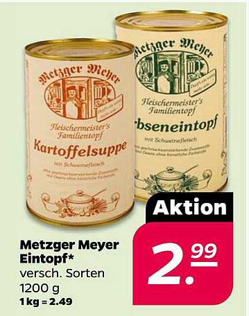 Metzger Meyer Eintopf* versch. Sorten 1200 g 1 kg = 2.49