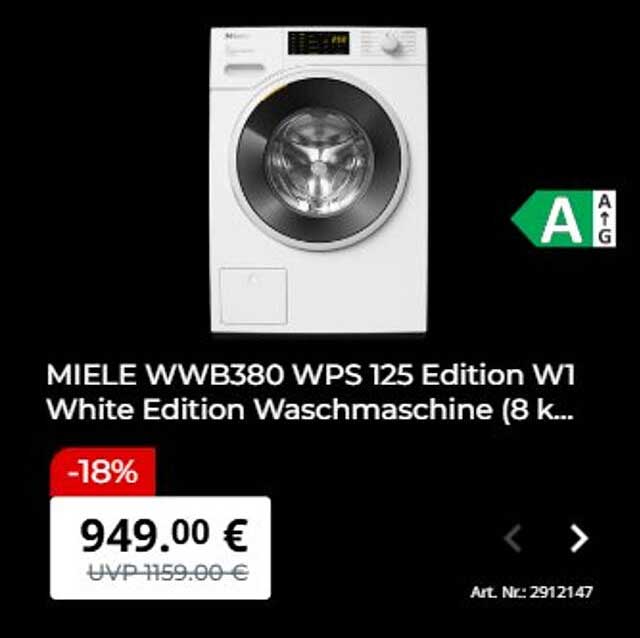 MIELE WYW380 WPS 125 Edition W1 White Edition Waschmaschine (8 K...