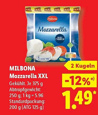 MILBONA Mozzarella XXL