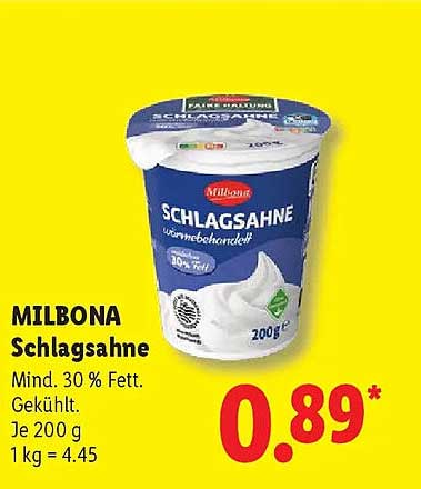 MILBONA Schlagsahne
