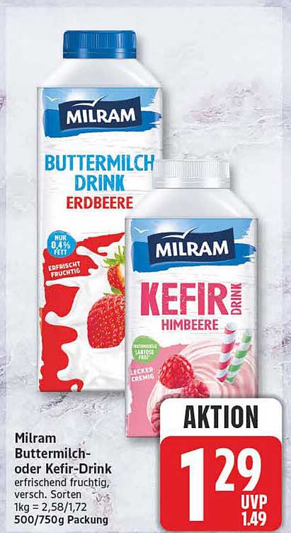 Milram Buttermilch- oder Kefir-Drink