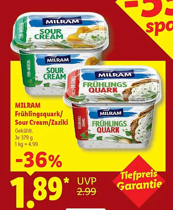 MILRAM Frühlingsquark/ Sour Cream/Zaziki