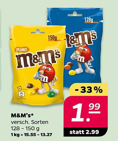 M&M’s* versch. Sorten 128 – 150 g