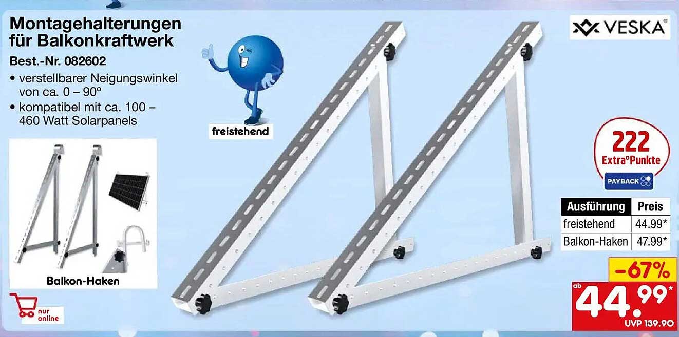 Montagehalterungen für Balkonkraftwerk