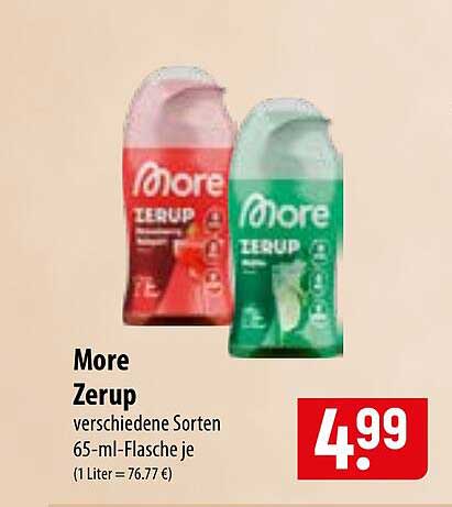 More Zerup verschiedene Sorten 65-ml-Flasche je (1 Liter = 76.77 €)