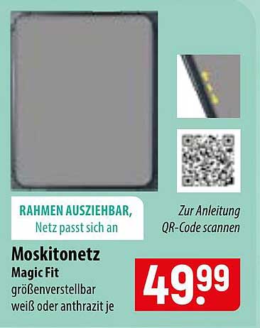 Moskitonetz Magic Fit größenverstellbar weiß oder anthrazit je