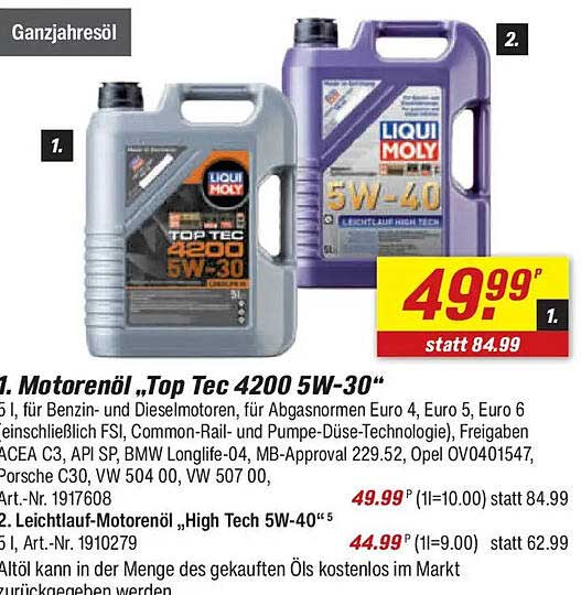 Motorenöl „Top Tec 4200 5W-30“