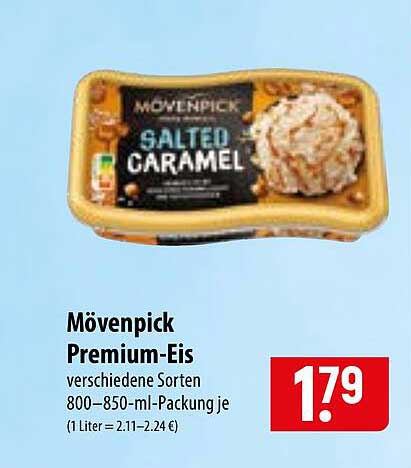 Mövenpick Premium-Eis verschiedene Sorten 800–850-ml-Packung je