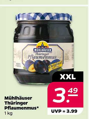 Mühlhäuser Thüringer Pflaumenmus* 1 kg