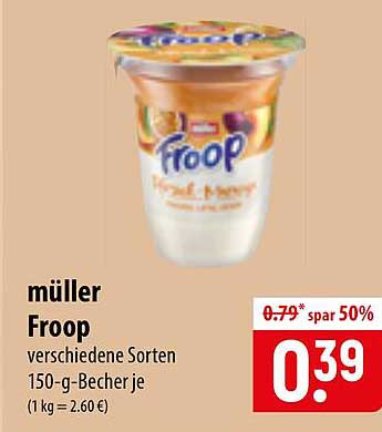 müller Froop verschiedene Sorten 150-g-Becher je